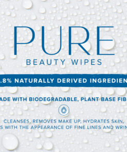 Pure Beauty Wipes - 99.8% Natural Biodegradable Pack with 100