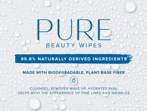 Pure Beauty Wipes - 99.8% Natural Biodegradable Pack with 100