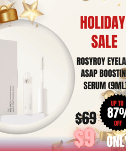 Rosyroy Eyelash ASAP Boosting Serum 9ml_Black Friday Sale *Product expires 3/2026 Eyelash boosting recipe filled with human fat cell culture fluid extract (5%) and nutrients Intensive nutritional care to keep short, weak eyelashes healthy and firm by adding biotin and 5 types of peptides that make weak hair roots healthier to nano-encapsulated protein ingredients extracted from stem cell culture medium. *Effectiveness proven through eyelash improvement & volume improvement human application test Oil-free water formula. Transparent OIL FREE FORMULA, which is not greasy or highly viscous, provides a refreshing and even application without clumping. 1) Stimulation goes down, effectiveness goes up. Comfortable eyelash care. 2) Safe prescription that excludes controversial harmful ingredients through harmful ingredient detection tests (5 types of heavy metals & 7 types of parabens) 3) Provides more effective nutrition to the hair roots with a neutral PH close to healthy skin without stinging even if it touches the eyes. 4) Ball-type dual brush that provides dense and thorough care down to the roots of eyelashes. 5) Apply Rosroy’s unique ball-type dual brush for more detailed treatment of eyelash hairs, hair roots, and lower lashes. Eye irritation alternative evaluation test completed  : skin irritation index 0.00, hypoallergenic test completed. + How to use Use twice a day every morning and evening after washing your face. After washing your face, apply an appropriate amount to the serum cheek and apply to the roots of eyelashes. Apply the remaining content on the brush by sweeping the entire eyelashes. +Ingredients Purified water, human fat cell culture extract (5%), butylene glycol, 1,2-hexanediol, arginine, glycerin, vulgaris mugwort extract, broccoli vesicles, disodium EDTA, SH-oligopeptide-1, SH-polypeptide-1, SH-polypeptide-11, SH-polypeptide-22, SH-oligopeptide-1, biotin, lecithin, polysorbate 60, polysorbate 20, olive oil car, PrillylClycol , ethylhexylglycerin, xanthan gum, carbomer, glyceryl citrate/lactate/linoleate/oleate, sodium ascorbyl phosphate