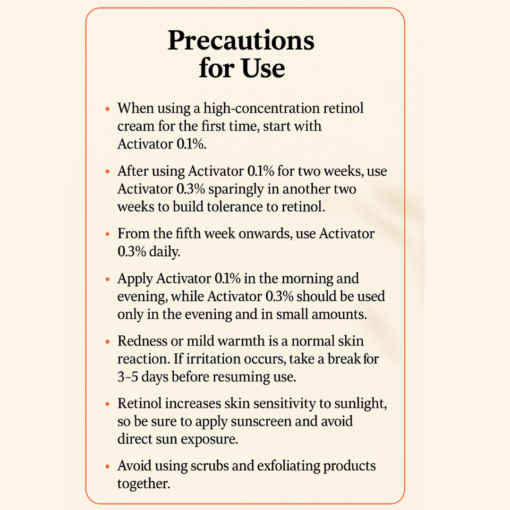 Beldora retinol Precautions