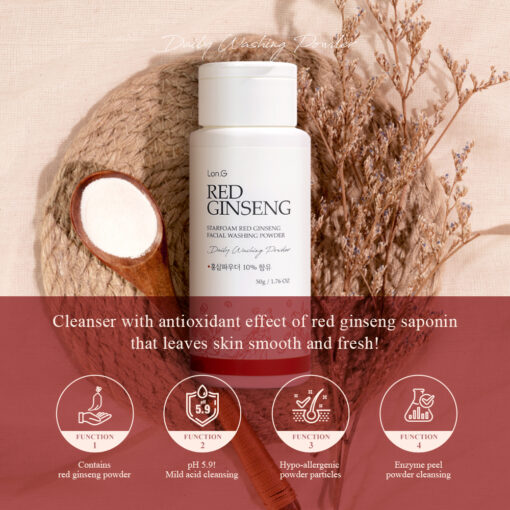 Lon.G Red Ginseng Enzyme Powder Facial Wash 50g