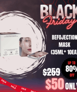 Befojection Mask (35ml / 10pcs)_Black Friday Sale Befojection Mask Resmelin 20,000ppm Centella Asiatica 388,800ppm Feel confident in your own skin. Start building an effective skincare routine. BEFOJECTION MASK removes sebum and dead skin cells and delivers rich active ingredients to nourish the skin in order to prep the skin to its maximum condition before getting treatment. Customer Skin Concerns: Aged Skin - Loss of elasticity, Deep wrinkles, Loss of volume, Enlarged pores Acne-prone Skin - Breakouts, Excessive sebum, Dead skin build-up, Clogged pores Sensitive Skin - Redness, Recovery slows down, Increased skin temperature, Hyperpigmentation Dry Skin - Caky makeup, Rough skin texture, Dehydrated skin, Tiny bumps