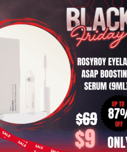Rosyroy Eyelash ASAP Boosting Serum 9ml_Black Friday Sale *Product expires 3/2026 Eyelash boosting recipe filled with human fat cell culture fluid extract (5%) and nutrients Intensive nutritional care to keep short, weak eyelashes healthy and firm by adding biotin and 5 types of peptides that make weak hair roots healthier to nano-encapsulated protein ingredients extracted from stem cell culture medium. *Effectiveness proven through eyelash improvement & volume improvement human application test Oil-free water formula. Transparent OIL FREE FORMULA, which is not greasy or highly viscous, provides a refreshing and even application without clumping. 1) Stimulation goes down, effectiveness goes up. Comfortable eyelash care. 2) Safe prescription that excludes controversial harmful ingredients through harmful ingredient detection tests (5 types of heavy metals & 7 types of parabens) 3) Provides more effective nutrition to the hair roots with a neutral PH close to healthy skin without stinging even if it touches the eyes. 4) Ball-type dual brush that provides dense and thorough care down to the roots of eyelashes. 5) Apply Rosroy’s unique ball-type dual brush for more detailed treatment of eyelash hairs, hair roots, and lower lashes. Eye irritation alternative evaluation test completed  : skin irritation index 0.00, hypoallergenic test completed. + How to use Use twice a day every morning and evening after washing your face. After washing your face, apply an appropriate amount to the serum cheek and apply to the roots of eyelashes. Apply the remaining content on the brush by sweeping the entire eyelashes. +Ingredients Purified water, human fat cell culture extract (5%), butylene glycol, 1,2-hexanediol, arginine, glycerin, vulgaris mugwort extract, broccoli vesicles, disodium EDTA, SH-oligopeptide-1, SH-polypeptide-1, SH-polypeptide-11, SH-polypeptide-22, SH-oligopeptide-1, biotin, lecithin, polysorbate 60, polysorbate 20, olive oil car, PrillylClycol , ethylhexylglycerin, xanthan gum, carbomer, glyceryl citrate/lactate/linoleate/oleate, sodium ascorbyl phosphate