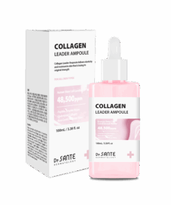 Dr. Sante Collagen Leader Ampoule (100ml)_Adipose Exosome Ampoule Dr. SANTE – KOREA NO.1 AESTHETIC BRAND Since its establishment in 2003, Sante Cosmetic Co., Ltd. has consistently researched and developed the Azulene Soother series for dry skin and the Artemisia AKA series for sensitive skin. It has made e Beautiful skin starts from here. | You’ll hear the difference in your skin – with Dr. SANTE Dr. Sante Collagen Leader Ampoule (100ml) Collagen Leader Ampoule is a skin elasticity improvement ampoule. Provides vitality and moisture to skin that is losing its original strength and elasticity, and helps to recover the skin’s original vitality and health by tightly filling in the sagging skin and promoting skin turnover. Human Stem Cell Solution, 6 types of Peptides, and Hydrolyzed Collagen improve skin elasticity, and Hydrolyzed Collagen, Ceramide NP, and Panthenol ll the skin with moisture. Vitamin B12 and Provence Rose water give vitality and energy to the skin. *Maximize effect with using beauty appliances. Ingredients: Water, Glycerin, Butylene Glycol, Dimethicone, Human Stem Cell Conditioned Media (48,500ppm), Niacinamide, Cetyl Ethylhexanoate, Isostearyl Isostearate, Panthenol, Polyglyceryl-3 Methylglucose Distearate, Hydrolyzed Collagen (10,000ppm), Rosa Centifolia Flower Water, Ceramide NP, Palmitoyl Tripeptide-1, Palmitoyl Pentapeptide-4, Hexapeptide-9, Acetyl Hexapeptide-8, Tripeptide-1, Copper Tripeptide-1, Melissa Officinalis Leaf Extract, Maltodextrin, Carbomer, Caprylyl Glycol, 1,2-Hexanediol, Xanthan Gum, Caprylhydroxamic Acid, Adenosine, Disodium EDTA, Polyglyceryl-10 Laurate, Cyanocobalamin, Methylpropanediol, PEG-8 Isostearate, Sodium Citrate, Citric Acid, Tromethamine, Fragrance