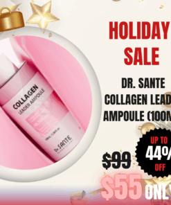 Dr. Sante Collagen Leader Ampoule (100ml)_Adipose Exosome Ampoule_Black Friday Korean Skincare Sale Dr. SANTE – KOREA NO.1 AESTHETIC BRAND Since its establishment in 2003, Sante Cosmetic Co., Ltd. has consistently researched and developed the Azulene Soother series for dry skin and the Artemisia AKA series for sensitive skin. It has made e Beautiful skin starts from here. | You’ll hear the difference in your skin – with Dr. SANTE Dr. Sante Collagen Leader Ampoule (100ml) Collagen Leader Ampoule is a skin elasticity improvement ampoule. Provides vitality and moisture to skin that is losing its original strength and elasticity, and helps to recover the skin’s original vitality and health by tightly filling in the sagging skin and promoting skin turnover. Human Stem Cell Solution, 6 types of Peptides, and Hydrolyzed Collagen improve skin elasticity, and Hydrolyzed Collagen, Ceramide NP, and Panthenol ll the skin with moisture. Vitamin B12 and Provence Rose water give vitality and energy to the skin. *Maximize effect with using beauty appliances. Ingredients: Water, Glycerin, Butylene Glycol, Dimethicone, Human Stem Cell Conditioned Media (48,500ppm), Niacinamide, Cetyl Ethylhexanoate, Isostearyl Isostearate, Panthenol, Polyglyceryl-3 Methylglucose Distearate, Hydrolyzed Collagen (10,000ppm), Rosa Centifolia Flower Water, Ceramide NP, Palmitoyl Tripeptide-1, Palmitoyl Pentapeptide-4, Hexapeptide-9, Acetyl Hexapeptide-8, Tripeptide-1, Copper Tripeptide-1, Melissa Officinalis Leaf Extract, Maltodextrin, Carbomer, Caprylyl Glycol, 1,2-Hexanediol, Xanthan Gum, Caprylhydroxamic Acid, Adenosine, Disodium EDTA, Polyglyceryl-10 Laurate, Cyanocobalamin, Methylpropanediol, PEG-8 Isostearate, Sodium Citrate, Citric Acid, Tromethamine, Fragrance Dr. Sante Collagen Leader Ampoule (100ml)