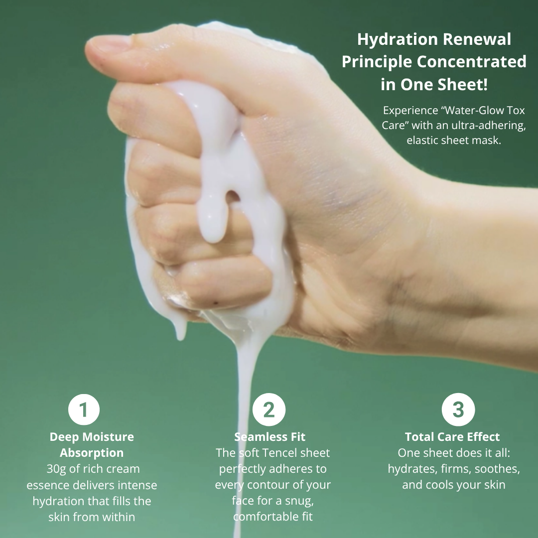 Tender garden Skin Renewal Cream Sheet Mask 30g_Black Friday Korean Skincare Sale Tender garden Skin Renewal Cream Sheet Mask (30g) - 1sheet Perfect Makeup Condition S.O.S Deep-Rising Moisture Lifting / Soothing & Moisturizing Dual Care Camellia PDRN + Exosome + NB P-Complex robustly replenish moisture and restore skin barrier for healthy skin condition renewal. Clinically Proven High-Performance Care Skin cooling, compromised skin barrier improvement, deep skin moisturizing, and elasticity improvement effects confirmed through 4 clinical tests. NEXT-GEN APPLYING “HYDRO-Glow Tox” PHYTO PDRN SKIN THEARAPY LINE