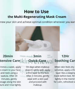 Tender Garden Skin Renewal Cream Mask (100ml)  The Beginning of True Korean skincare Hydro Glow-tox Care Robust Skin Condition Recovery Hydro-toxin + Hydro Volume + Hydro Coating = 3-in-1 Care High, medium, and ultra-low molecular weight 5-type hyaluronic acid formula for robust moisture charging and skin condition recovery Clinically Proven High-Efficacy Care Instant moisture plumping effects, pore tightening, heat soothing effects, and 8 additional skin clinical test verifications completed NEXT-GEN APPLYING Korean skincare Hydro Glow-tox Care PHYTO PDRN SKIN THEARAPY LINE Camellia PDRN ; Korean skincare Hydro Glow-tox Care Combines high-purity 99% PHYTO PDRN components with 3D moisture technology. This delivers exceptional elasticity-enhancing skin renewal and outstanding well-aging Korean skincare Hydro Glow-tox Care effects. Camellia flowers particularly symbolize winter in Jeju, demonstrating strong vitality by blooming even in the harsh winter cold. Due to their rich components and skin benefits, they are highly popular ingredients in the cosmetics industry. 110 Billion Exosomes ; Hydro Plumping Exosome particles (110 billion) that are 400 times smaller than pores rapidly penetrate the skin, providing firm moisture plumping effects. Exosomes play a role in transporting various bio-derived substances such as signaling molecules, proteins, and hexane to recipient cells. This ingredient is gaining attention in skin beauty and pharmaceutical development. Baby Collagen (17 Amino Acids) ; Hydro Coating Baby collagen that exists only in 1-year-old baby skin provides Hydro coating effects. Natural Moisturizing Factor (NMF) is a substance that naturally exists within the skin to help maintain adequate moisture. While we produce NMF naturally from birth, its distribution is most abundant in baby skin. Tender garden Skin Renewal Cream Mask Ingredients : Water, Glycerin, Butylene Glycol, Caprylyl/Capryl Glucoside, Isoamyl Laurate, Isoamyl Cocoate, Ethylhexyl Palmitate, Camellia Japonica Flower Extract, Glyceryl Stearate, Cetearyl Alcohol, Stearic Acid, Sorbitan Sesquioleate, Polysorbate 60, Polyglyceryl-10 Laurate, Dimethicone, 1,2-Hexanediol, Sodium DNA, Oryza Sativa (Rice) Bran Extract, Sodium Hyaluronate, Hydrolyzed Sodium Hyaluronate, Hydrolyzed Hyaluronic Acid, Sodium Hyaluronate Crosspolymer, Hydrolyzed Sodium Hyaluronate, Hydrolyzed Hyaluronic Acid, Collagen, Serine, Glutamic Acid, Aspartic Acid, Leucine, Arginine, Lysine, Alanine, Tyrosine, Phenylalanine, Threonine, Proline, Valine, Isoleucine, Histidine, Methionine, Cysteine, Citric Acid, Tocopheryl Acetate, Carbomer, Tromethamine, Hydroxyethyl Acrylate/Sodium Acryloyldimethyl Taurate Copolymer, Ethylhexylglycerin, Pentylene Glycol, Disodium EDTA, Adenosine