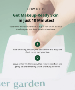 Tender garden Skin Renewal Cream Sheet Mask 30g_Black Friday Korean Skincare Sale Tender garden Skin Renewal Cream Sheet Mask (30g) - 1sheet Perfect Makeup Condition S.O.S Deep-Rising Moisture Lifting / Soothing & Moisturizing Dual Care Camellia PDRN + Exosome + NB P-Complex robustly replenish moisture and restore skin barrier for healthy skin condition renewal. Clinically Proven High-Performance Care Skin cooling, compromised skin barrier improvement, deep skin moisturizing, and elasticity improvement effects confirmed through 4 clinical tests. NEXT-GEN APPLYING “HYDRO-Glow Tox” PHYTO PDRN SKIN THEARAPY LINE