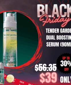 Tender garden Skin Renewal Dual Boosting Serum (90ml)_Black Friday Korean Skincare Sale Tender garden Skin Renewal Dual Boosting Serum (90ml) Tender garden Skin Renewal Dual Boosting Serum(90ml) + Condensed Essence (1g) The concentration and stability of Juvel*k’s active ingredients — once impossible to preserve in diluted liquid form — are now fully retained in an effervescent solid formula for 100% preservation. High-Purity 99% PDRN Moisture Regenerating Formula – Water-Glow Tox Serum Daily skincare: After cleansing, spray 2–3 times during the toner step and gently pat for absorption. Your skin will feel clear, hydrated, and comfortably balanced. Intensive care for damaged skin: Soak a cotton pad with the serum and place it on clean skin for about 10 minutes as a soothing and deeply hydrating treatment mask. Tender garden Skin Renewal Dual Boosting Serum Key Ingredients : Camellia PDRN, Exosome, baby collagen, Vitamin E oil