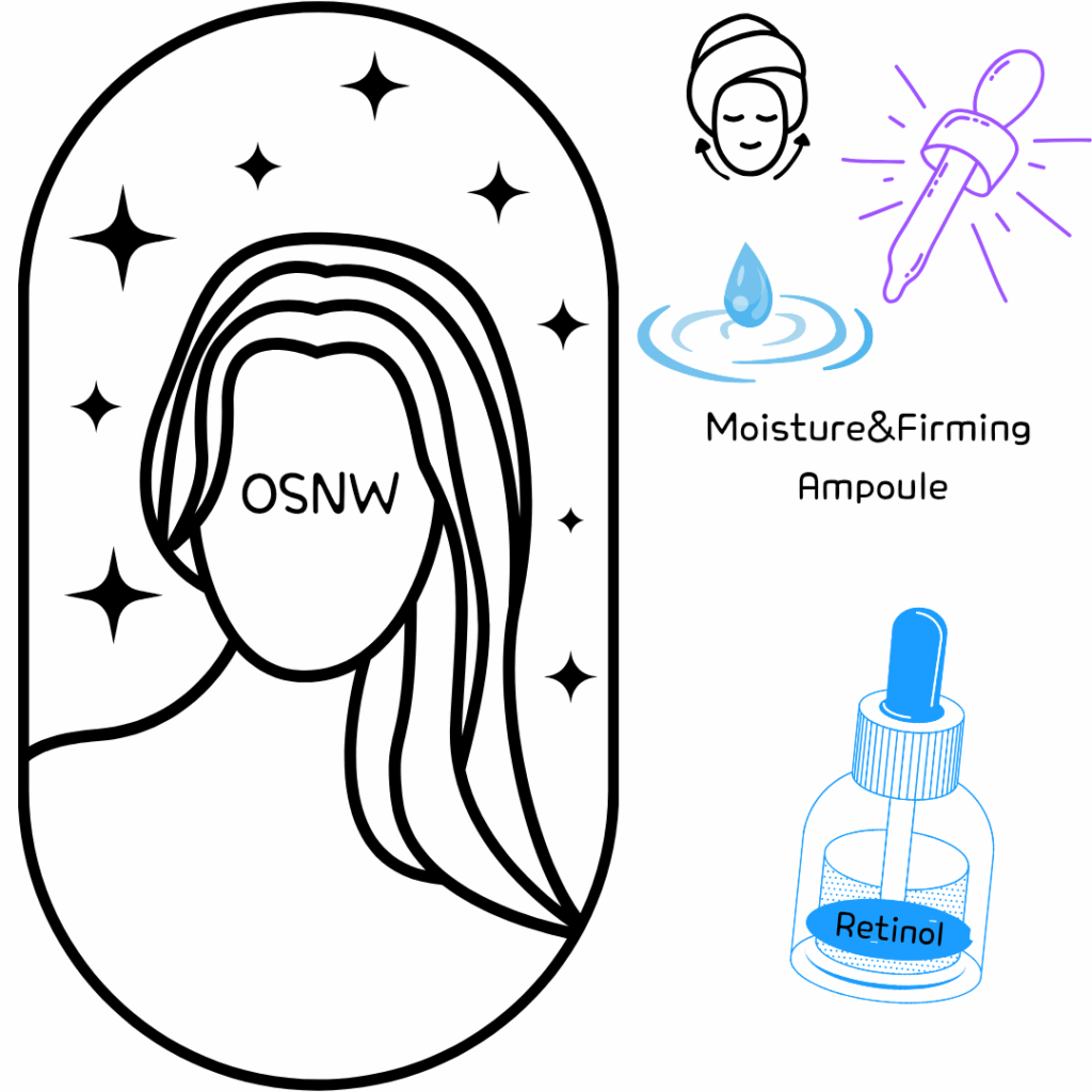 What is your skin type Baumann Skin type - oily,dry 3. OSNW (Oily, Sensitive, Non-Pigmented, Wrinkled) Concerns: Oiliness, early aging K-Beauty Keywords: Retinol, Hydration Recommended Korean Skincare Routine: Soothing cleanser → Panthenol toner → Retinol serum (night) → Moisturizing cream