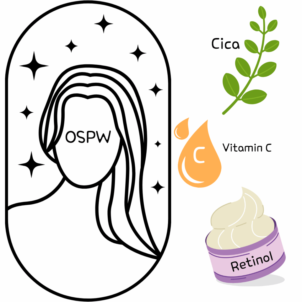 1. OSPW (Oily, Sensitive, Pigmented, Wrinkled) Concerns: Sebum, pigmentation, fine lines K-Beauty Skincare Keywords: Soothing, Cica, Vitamin C, gentle Retinol Recommended Korean skincare routine: Low-pH cleanser → Cica toner → Vitamin C ampoule → Retinol cream → Mineral sunscreen