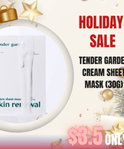 Tender garden Skin Renewal Cream Sheet Mask 30g Tender garden Skin Renewal Cream Sheet Mask (30g) - 1sheet Perfect Makeup Condition S.O.S Deep-Rising Moisture Lifting / Soothing & Moisturizing Dual Care Camellia PDRN + Exosome + NB P-Complex robustly replenish moisture and restore skin barrier for healthy skin condition renewal. Clinically Proven High-Performance Care Skin cooling, compromised skin barrier improvement, deep skin moisturizing, and elasticity improvement effects confirmed through 4 clinical tests. NEXT-GEN APPLYING “HYDRO-Glow Tox” PHYTO PDRN SKIN THEARAPY LINE Camellia PDRN ; HYDRO-Glow Tox Combines high-purity 99% PHYTO PDRN components with 3D moisture technology. This delivers exceptional elasticity-enhancing skin renewal and outstanding well-aging HYDRO-Glow Tox effects. Camellia flowers particularly symbolize winter in Jeju, demonstrating strong vitality by blooming even in the harsh winter cold. Due to their rich components and skin benefits, they are highly popular ingredients in the cosmetics industry.  Exosomes ; Hydro Plumping Exosome particles (110 billion) that are 400 times smaller than pores rapidly penetrate the skin, providing firm moisture plumping effects. Exosomes play a role in transporting various bio-derived substances such as signaling molecules, proteins, and hexane to recipient cells. This ingredient is gaining attention in skin beauty and pharmaceutical development. Tender garden Skin Renewal Cream Sheet Mask Ingredients  Purified Water, 1,2-Hexanediol, Caprylic/Capric Triglyceride, Butylene Glycol, Glycerin, Sodium DNA, Camellia Japonica Flower Extract, Sodium Hyaluronate Crosspolymer, Ulmus Root Extract, Citric Acid, Tea Tree Extract, Mate Leaf Extract, Glycyrrhiza Glabra (Licorice) Root Extract, Morus Alba (Mulberry) Root Extract, Hordeum Vulgare (Barley) Extract, Panthenol, Phenyl Trimethicone, Cetearyl Alcohol, Polysorbate 60, Carbomer, Tromethamine, Sorbitan Stearate, Caprylyl Glycol, Adenosine, Disodium EDTA, Ethylhexylglycerin.