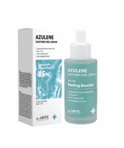 Dr. Sante Azulene Soother Peel Serum (50ml) LHA, PHA + BRUSH Unlike conventional peeling serums that rely on purified water, Dr. Sante Azulene Soother Peel Serum is formulated with 85% chamomile flower water and guaiazulene base, delivering immediate calming benefits while supporting barrier comfort during exfoliation. This gentle yet effective peeling solution combines PHA + LHA exfoliation with a complex of botanical extracts, fermented ingredients, and skin-repair actives—making it ideal for sensitive, reactive, or post-treatment skin. Solution for Sensitive Skin — PHA & LHA Peeling Complex 85% Chamomile Flower Water + Azulene Helps calm redness and irritation Supports sensitive and reactive skin Provides anti-inflammatory and soothing benefits during exfoliation 🧬 PHA (Gluconolactone – 20,000 ppm) Ultra-gentle exfoliation suitable for sensitive skin Improves skin texture and clarity without stinging Helps maintain moisture while exfoliating 🧪 LHA (Capryloyl Salicylic Acid) Lipid-soluble exfoliant that works in harmony with the skin barrier Gently refines pores and removes dead skin cells Less irritating than traditional BHA Dr. Sante Azulene Soother Peel Serum Ingredients : Camomile Extract (85%), Glycerin, Butylene Glycol, Gluconolactone (20,000 ppm), Capryloyl Salicylic Acid, Schisandra Chinensis Fruit Extract, Grape Skin Extract, Lavender Flower Extract, Lemon Extract, Centella Asiatica Extract, Green Tea Extract, Scutellaria Baicalensis Root Extract, Houttuynia Cordata Extract, Tea Tree Leaf Extract, Saccharomyces Ferment Extract, Melaleuca Alternifolia Leaf Extract, Indian Mulberry Leaf Extract, Indian Mulberry Flower Extract, Ivy Gourd Fruit Extract, Jujube Fruit Extract, Aloe Vera Flower Extract, Holarrhena Antidysenterica Leaf Extract, Ulmus Davidiana Root Extract, Portulaca Oleracea Extract, Hamamelis Virginiana Bark Extract, Apple Extract, Persimmon Extract, Guaiacum Officinale Resin Extract, Sodium Hyaluronate, Panthenol, Xanthan Gum, Allantoin, Pentylene Glycol, Decyl Glucoside, Caprylhydroxamic Acid, Polyglyceryl-10 Laurate, Ammonium Acryloyldimethyltaurate/Beheneth-25 Methacrylate Crosspolymer, Hojoba Seed Oil, Cornmint Oil, Lavender Flower Oil, Tea Tree Oil