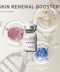 Channel Pro Stem+ (5ml*3vials) Wrinkle, Elasticity, Regeneration Triple Exosome Serum Skin Wrinkles | Elasticity | Regeneration Bring professional-level skin care to your home with Channel Pro Stem+ Ampoule! Perfect for DIY microchanneling or daily skin rejuvenation, this ampoule is formulated to repair, brighten, and strengthen your skin, targeting fine lines, scars, dullness, and elasticity. Channel Pro Stem+ Ampoule combines 3 Exosomes, 20 amino acids, 5 minerals, and B-complex vitamins to support skin regeneration, scar repair, wrinkle care, and elasticity. Brightens, nourishes, and strengthens skin — professional results, now at home. Powerful Ingredients for Visible Results 3 Advanced Exosomes (Human Adipose Stem Cell, Apple & Grape) Boost skin recovery, enhance radiance, and support natural regeneration. 20 Amino Acids Strengthen your skin barrier, improve elasticity, and maintain deep hydration. 5 Essential Minerals (Calcium, Sodium, Phosphate, etc.) Balance moisture, soothe irritation, and fortify skin health. Vitamin B-Complex + Niacinamide + Folic Acid Protect against oxidative stress, brighten skin tone, and support healthy metabolism. Channel Pro Stem+ Key Benefits Regeneration & Scar Care: Supports cellular repair for smoother, revitalized skin. Wrinkle & Elasticity Support: Amino acids help improve firmness and reduce fine lines. Brightening & Tone Correction: Niacinamide and folic acid even skin tone and restore glow. Safe & Gentle: Non-irritating formula, stable at room temperature, perfect for home use. Channel Pro Stem+ How to Use Apply a few drops to clean skin before microchanneling or as part of your daily skincare routine. Massage gently until absorbed. Ideal for DIY microchanneling enthusiasts seeking professional-grade results at home. Channel Pro Stem+ Ingredients Water · Human Adipose Stem Cell Conditioned Media · Malus Domestica Extracellular Vesicles · Vitis Vinifera Extracellular Vesicles · 1,2-Hexanediol · Calcium Chloride · Sodium Chloride · Sodium Phosphate · Arginine HCl · Cystine · Glutamine · Glycine · Histidine HCl · Isoleucine · Leucine · Lysine HCl · Methionine · Phenylalanine · Serine · Threonine · Tryptophan · Valine · Folic Acid · Inositol · Niacinamide · Calcium Pantothenate · Pyridoxine HCl · Riboflavin · Thiamine HCl · Glucose · Hydroxyethylpiperazine Ethane Sulfonic Acid · Sodium Pyruvate · Sodium Bicarbonate · Alanine · Asparagine · Aspartic Acid · Cysteine HCl · Glutamic Acid · Proline