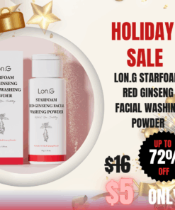 Lon.G Red Ginseng Daily Washing Powder (50g) Lon.G Red Ginseng Daily Washing Powder (50g) The Lon.G Red Ginseng Daily Washing Powder (50g) is a daily, enzyme-based cleansing product designed to gently remove sebum and dead skin cells. Its mild, weak-acid formula ensures thorough cleansing without irritating the skin, promoting a hydrated and smooth complexion. The inclusion of red ginseng extract supports skin nourishment and vitality. Ideal for sensitive skin types, this powder transforms into a creamy foam when you add water and is a very effective cleanser. Lon.G Red Ginseng Daily Washing Powder Ingredients Microcrystalline Cellulose, Sodium Lauroyl Glutamate, Sodium Cocoyl Glycinate, Red Ginseng Powder (10%), Sodium Cocoyl Isethionate, Ethylcellulose, Silica, Papain
