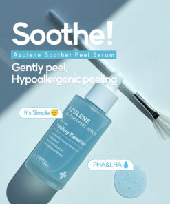 Dr. Sante Azulene Soother Peel Serum (50ml) LHA, PHA + BRUSH Unlike conventional peeling serums that rely on purified water, Dr. Sante Azulene Soother Peel Serum is formulated with 85% chamomile flower water and guaiazulene base, delivering immediate calming benefits while supporting barrier comfort during exfoliation. This gentle yet effective peeling solution combines PHA + LHA exfoliation with a complex of botanical extracts, fermented ingredients, and skin-repair actives—making it ideal for sensitive, reactive, or post-treatment skin. Solution for Sensitive Skin — PHA & LHA Peeling Complex 85% Chamomile Flower Water + Azulene Helps calm redness and irritation Supports sensitive and reactive skin Provides anti-inflammatory and soothing benefits during exfoliation 🧬 PHA (Gluconolactone – 20,000 ppm) Ultra-gentle exfoliation suitable for sensitive skin Improves skin texture and clarity without stinging Helps maintain moisture while exfoliating 🧪 LHA (Capryloyl Salicylic Acid) Lipid-soluble exfoliant that works in harmony with the skin barrier Gently refines pores and removes dead skin cells Less irritating than traditional BHA Dr. Sante Azulene Soother Peel Serum Ingredients : Camomile Extract (85%), Glycerin, Butylene Glycol, Gluconolactone (20,000 ppm), Capryloyl Salicylic Acid, Schisandra Chinensis Fruit Extract, Grape Skin Extract, Lavender Flower Extract, Lemon Extract, Centella Asiatica Extract, Green Tea Extract, Scutellaria Baicalensis Root Extract, Houttuynia Cordata Extract, Tea Tree Leaf Extract, Saccharomyces Ferment Extract, Melaleuca Alternifolia Leaf Extract, Indian Mulberry Leaf Extract, Indian Mulberry Flower Extract, Ivy Gourd Fruit Extract, Jujube Fruit Extract, Aloe Vera Flower Extract, Holarrhena Antidysenterica Leaf Extract, Ulmus Davidiana Root Extract, Portulaca Oleracea Extract, Hamamelis Virginiana Bark Extract, Apple Extract, Persimmon Extract, Guaiacum Officinale Resin Extract, Sodium Hyaluronate, Panthenol, Xanthan Gum, Allantoin, Pentylene Glycol, Decyl Glucoside, Caprylhydroxamic Acid, Polyglyceryl-10 Laurate, Ammonium Acryloyldimethyltaurate/Beheneth-25 Methacrylate Crosspolymer, Hojoba Seed Oil, Cornmint Oil, Lavender Flower Oil, Tea Tree Oil