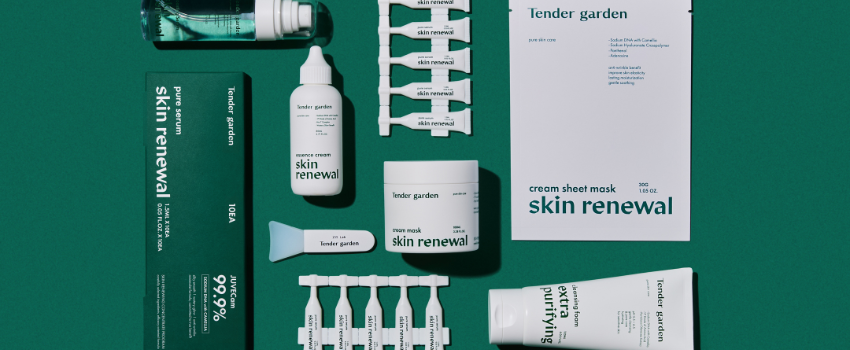 Tender Garden, Skin renewal Korean skincare, glow glass skin, firm and tightening, moisturizing skin