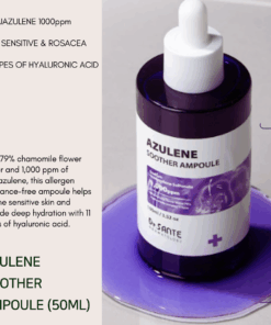 New year skincare resolution - sensitive skincare Specially designed for sensitive and rosacea-prone skin, this calming skincare bundle focuses on restoring balance and comfort to easily irritated skin. Instead of purified water, each formula is powered by azulene, a renowned soothing ingredient known for its ability to instantly calm visible redness and help relieve skin discomfort. The azulene-based formulations work to reduce the appearance of irritation while supporting the skin’s natural barrier. With continued use, skin feels more hydrated, balanced, and resilient—making this set ideal for those experiencing sensitivity, flushing, or environmental stress. This gentle yet effective routine delivers daily hydration and calming care without overwhelming the skin, offering a simplified solution for sensitive skin in need of immediate relief and long-term comfort. What’s Included: Dr. Sante Azulene Soother Toner (200ml) – A refreshing toner that gently hydrates and calms sensitive skin while helping to prep and balance the skin after cleansing. Dr. Sante Azulene Soother Ampoule (50ml) – A concentrated soothing ampoule formulated to help reduce visible redness and support skin barrier recovery. Dr. Sante Azulene Soother Lotion (200ml) – A lightweight yet nourishing lotion that locks in moisture while delivering long-lasting comfort and protection for sensitive skin.
