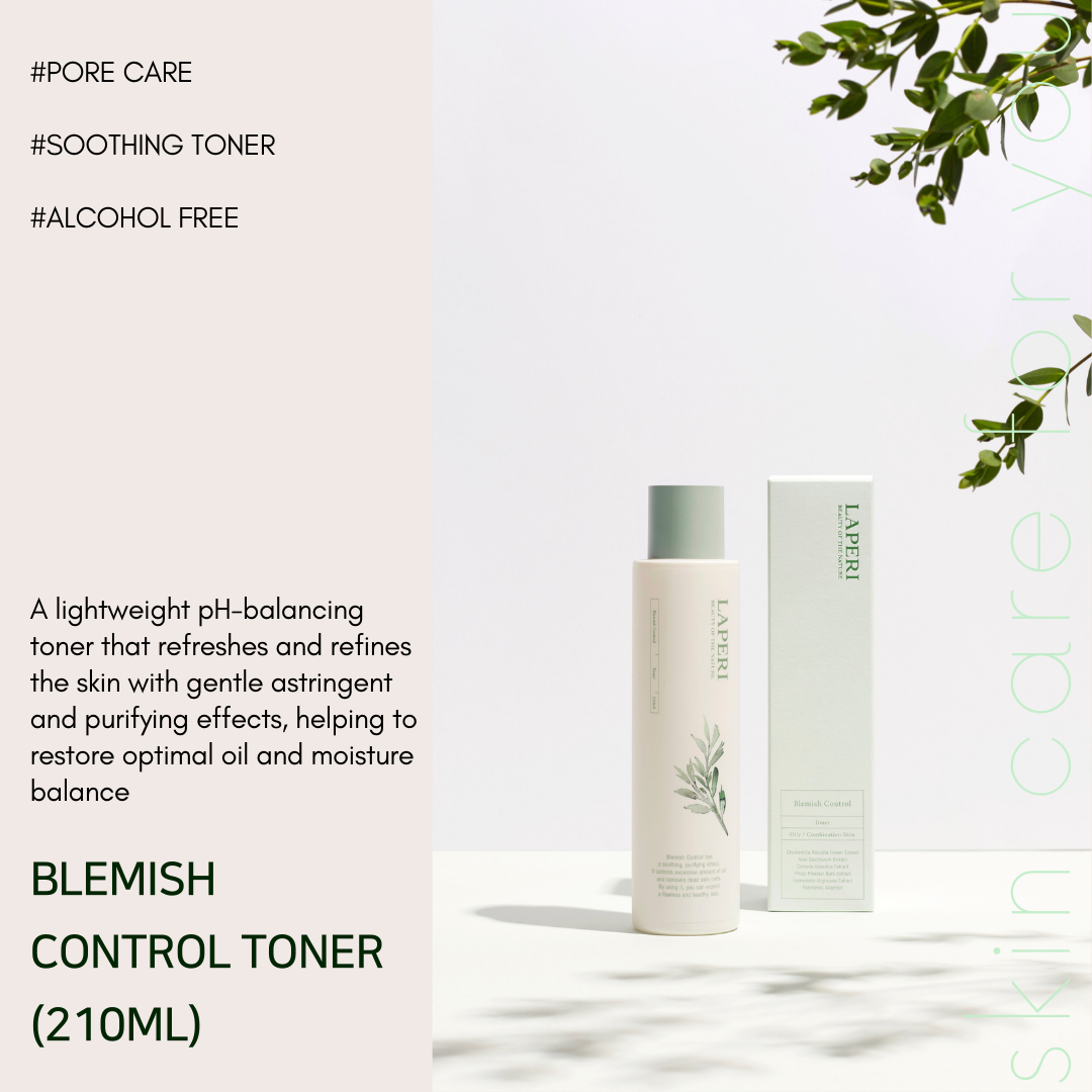 New year skincare resolution - oily, blemish & pore care Created specifically for oily and blemish-prone skin, this targeted skincare bundle focuses on restoring and maintaining optimal skin balance—neither overly dry nor excessively oily. The Laperi Blemish Control Line is designed to help regulate sebum production while keeping the skin calm, clear, and comfortable. Infused with Pycnogenol extracted from French maritime pine bark, the formula helps soothe stressed skin, protect against environmental aggressors, and visibly refine the appearance of pores. By addressing excess oil and congestion at the source, the skin appears clearer, smoother, and more balanced with continued use. This lightweight yet effective routine delivers oil control, blemish care, and pore refinement without clogging or over-drying, making it ideal for daily use and for those seeking a healthier, more refined complexion. What’s Included: Laperi Blemish Control Toner (210ml) – A refreshing toner that helps remove residual impurities, balance excess sebum, and prep the skin for improved absorption of active ingredients. Laperi Blemish Control Serum (50ml) – A concentrated serum formulated to calm blemish-prone skin while supporting clearer-looking pores and smoother skin texture. Laperi Blemish Control Gel Cream (50ml) – A lightweight gel cream that delivers hydration without heaviness, helping to control shine and maintain long-lasting skin balance.