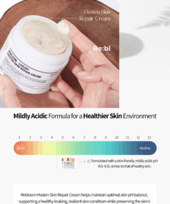 Rebloom Luxury Hasten Skin Repair Cream (100g) A rich yet gentle repair cream designed to comfort dry, sensitive, and weakened skin. Formulated with Centella Asiatica and plant-based active ingredients, this cream helps calm irritation, reinforce the skin barrier, and restore a healthy, supple appearance. Perfect for daily use and ideal as post-treatment care after professional skin procedures. Rebloom Luxury Hasten Skin Repair Cream (100g) Benefits Strengthens and protects the skin’s natural moisture barrier Helps soothe stressed and irritated skin Supports skin repair with Centella Asiatica actives Leaves skin soft, smooth, and visibly healthier Ideal For Dry and dehydrated skin Sensitive or fragile skin Dull, rough, or tired-looking skin Skin weakened by environmental stress Post-procedure care (extractions, laser, peeling, microneedling) Key Features Gentle Daily Repair Cream A balanced, mild formula suitable for everyday use without burdening the skin Triple Barrier Care Complex Ceramide NP, Allantoin, and Dipotassium Glycyrrhizate help protect, soothe, and maintain skin comfort Centella Asiatica Complex Contains a standardized amount of Centella extract and active compounds to support calming and skin recovery Brightening & Anti-Wrinkle Care Infused with Niacinamide and Adenosine for improved skin tone and elasticity Botanical-Rich Formula Enriched with carefully selected natural ingredients including Gold Powder, Borage Seed Oil, Wheat Sprout, Soybean, Sophora Japonica, Broccoli Sprout, Magnolia Sprout, and Green Tea Extract Ingredients (INCI) Water, Butylene Glycol, Glycerin, Beta-Glucan, C14-22 Alcohols, C12-20 Alkyl Glucoside, Grape Seed Oil, Squalane, Caprylic/Capric Triglyceride, Niacinamide, Beeswax, 1,2-Hexanediol, Centella Asiatica Extract, Gold Powder, Borage Seed Oil, Wheat Sprout Extract, Broccoli Sprout Extract, Soybean Sprout Extract, Clove Sprout Extract, Sophora Japonica Sprout Extract, Magnolia Sprout Extract, Green Tea Extract, Tocopheryl Acetate, Allantoin, Dipotassium Glycyrrhizate, Panthenol, Ceramide NP, Asiaticoside, Asiatic Acid, Madecassic Acid, Sodium Hyaluronate, Dimethicone, Polysorbate 60, Sorbitan Stearate, Polyacrylate-13, Polyisobutene, Polysorbate 20, Arginine, Carbomer, Adenosine, Fragrance