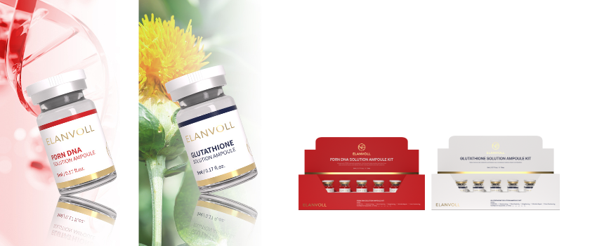 Elanvoll PDRN DNA Solution Ampoule Kit (5ml*10ea) ELANVOLL GLUTATHIONE AMPOULE SOLUTION KIT - microneedling ampoule, microchanneling ampoule , pdrn serum, glutathione serum